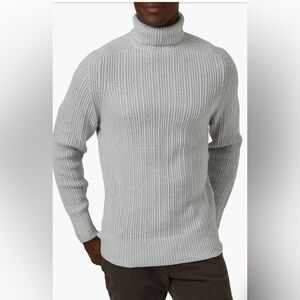 7 Diamonds Men's Twin City Rolled Turtleneck Sweater Large Gray $125